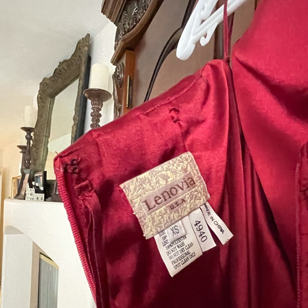 Burgundy satin long dress